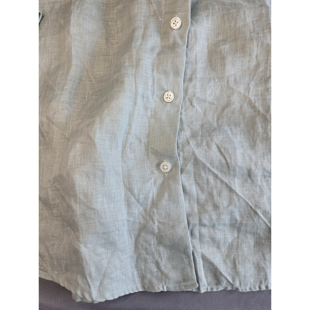 Muji Mint Green Shirt Layering Linen Minimalist Quiet Luxury Old Money Size M - Picture 7 of 16